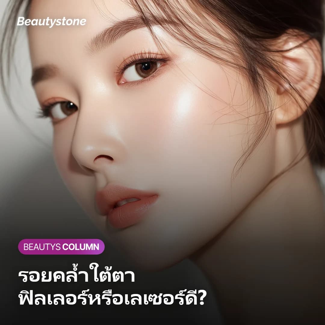 ภาพเปรียบเทียบฟิลเลอร์และเลเซอร์สำหรับรักษารอยคล้ำใต้ตา