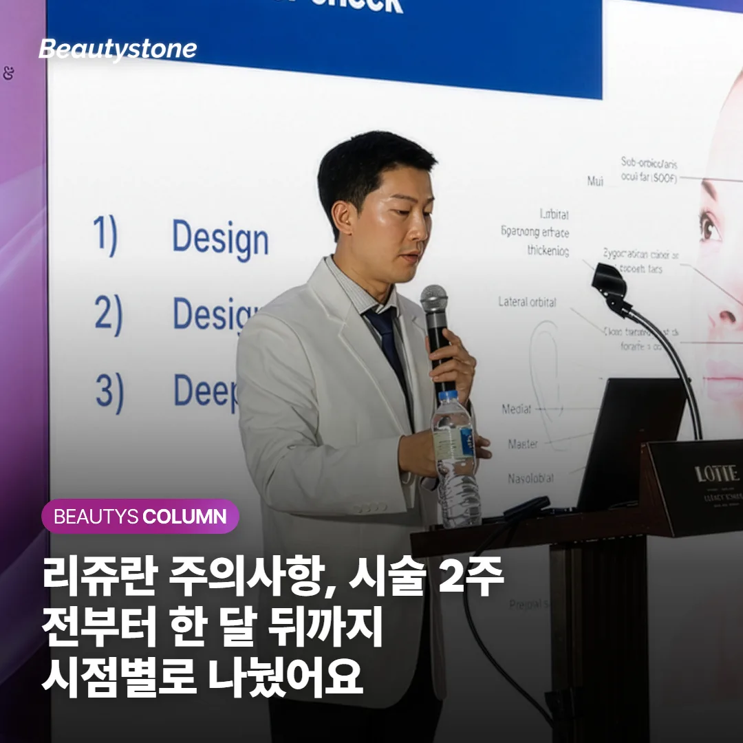 리쥬란 주의사항, 시술 2주 전부터 한 달 뒤까지 시점별로 나눴어요