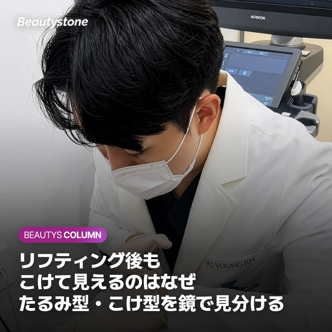 リフティング後もこけて見えるのはなぜ?たるみ型・こけ型を鏡で見分ける方法